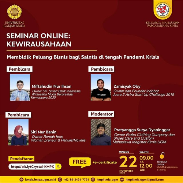 Seminar Kewirausahaan Online Kmpk Fmipa Ugm